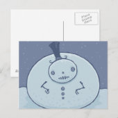 プジィ雪だるま葉書 ポストカード (正面/裏面)
