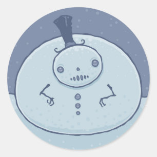 プジィ雪だるま ラウンドシール