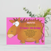 プジポニー乗馬バースデーパーティーへの招待 招待状 (スタンド正面)