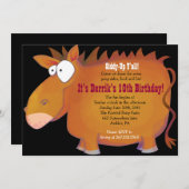 プジポニー乗馬バースデーパーティーへの招待 招待状 (正面/裏面)