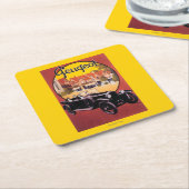 プジョーの自動車昇進ポスター スクエアペーパーコースター (アングル)