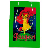 プジョーの自転車のヴィンテージPosterEurope ミディアムペーパーバッグ (裏面)