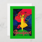 プジョー自転車ヴィンテージポスターEurope ポストカード (正面/裏面)