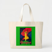 プジョー自転車ヴィンテージポスターEurope ラージトートバッグ (正面)