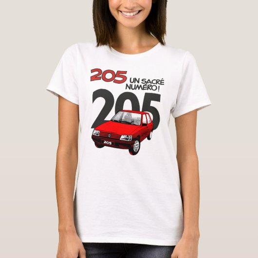 プジョー205 RED342 Tシャツ (正面)