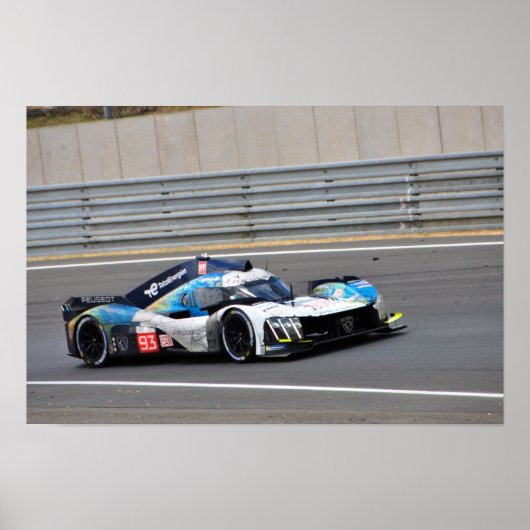 プジョー9X8 no93 24時間ルマン2023 ポスター (正面)