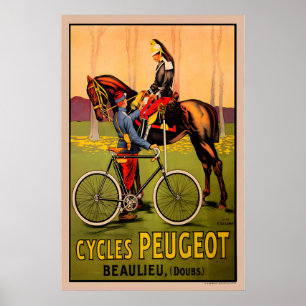 プジョー ビンテージ 自転車 ポスター