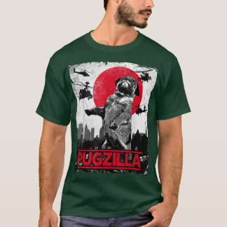 プジラおもしろいパグ犬 Tシャツ