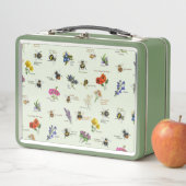 プチアート |ブリティッシュ・ビーとワイルドフラワー |緑 メタルランチボックス (インサイチュ)