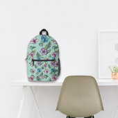 プチウォーターカラーフラワーズ名前をカスタムするリュックサック プリントバックパック