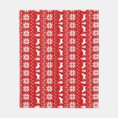 プチバセットグリフォンベンデーンクリスマスPBGV犬 フリースブランケット (正面)