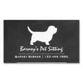 プチバセットグリフォンベンデーンPBGVドッグシルエット マグネット名刺 (正面)