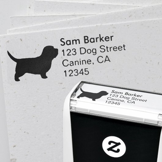 プチバセットグリフォンベンデーンPBGV差出人住所 セルフインキングスタンプ