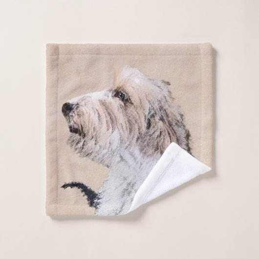 プチバセットグリフォン絵画ヴァンデンズドッグアート バスタオルセット (ウォッシュタオル)