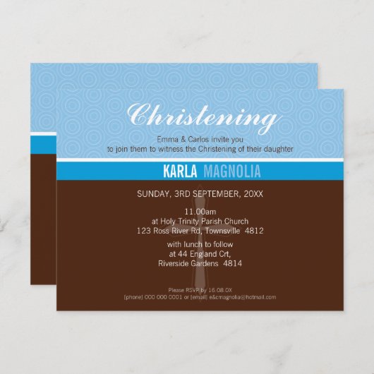 プチバプテスマ招待状:: peace 4 L 招待状 (正面/裏面)