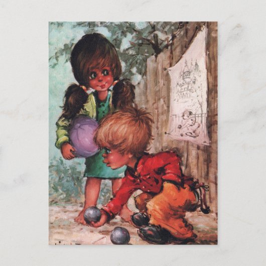 プチパップボッツペタンク ポストカード (正面)