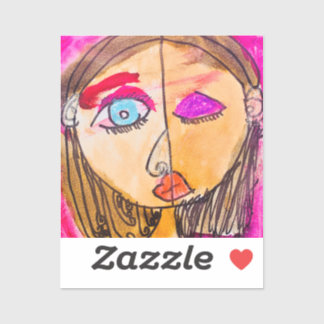 プチピカソ自己ポートレートスモールステッカー シール