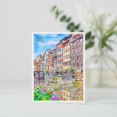 プチフランスヴィンテージ旅行水の色 ポストカード (スタンド正面)