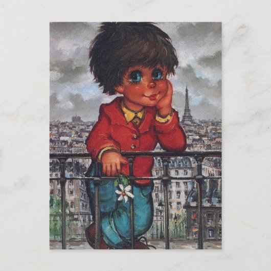 プチプールボットと花 ポストカード (正面)