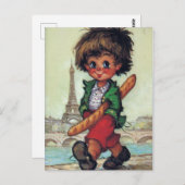 プチポルトポルトボットアヴェックバゲットアパリ ポストカード (正面/裏面)