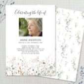 プチワイルドフラワーズライフお祝い写真カード 招待状