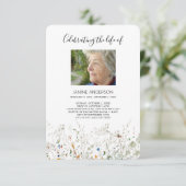 プチワイルドフラワーズライフお祝い写真カード 招待状 (スタンド正面)