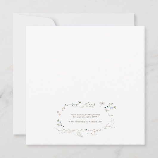 プチワイルドフラワー結婚式招待状 (裏面)