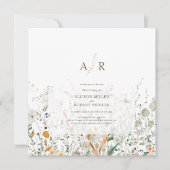 プチワイルドフラワー結婚式招待状 (正面)