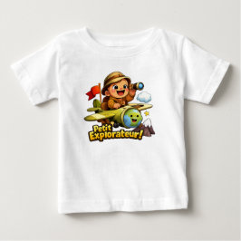 プチ・エクスプロラー かわいい赤ちゃん冒険イラスト ベビーTシャツ