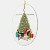 プチ・バセット・グリフォン・ヴァンデーン クリスマス セラミックオーナメント (左)