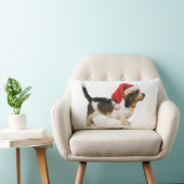 プチ・バセット・グリフォン・ヴェンデンのサンタヘルパー ランバークッション (椅子)