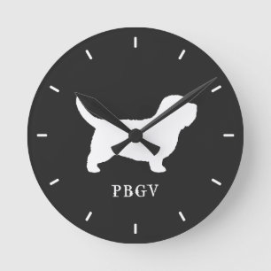 プチ・バセ・グリフォン・バンデーン PBGV シルエット ラウンド壁時計