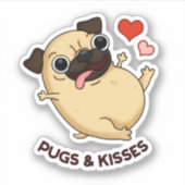 プッグアンドキスおもしろい犬プン シール (正面)