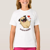 プッグアンドキスおもしろい犬プン Tシャツ (正面)