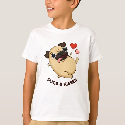 プッグアンドキスおもしろい犬プン Tシャツ (正面)