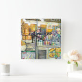 プッシュカートパラダイス スクエア壁時計 (ホーム)