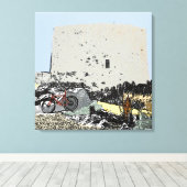 プッシュバイクとマルテッロタワーハイザケント キャンバスプリント (インサイチュ (ウッドフロア))