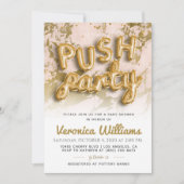 プッシュパーティートレンディーベビモダンーシャワー招待状 招待状 (正面)