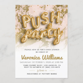 プッシュパーティートレンディーベビモダンーシャワー招待状 招待状