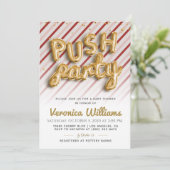 プッシュパーティーモダントレンディーベビーシャワー招待状 招待状 (スタンド正面)