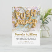 プッシュパーティーモダントレンディーベビーシャワー招待状 招待状 (スタンド正面)