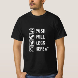プッシュプル脚リピート – クラシックジム分割引用文 Tシャツ