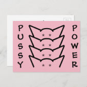 プッシーのパワー猫の耳ピンク抵抗女性グループ ポストカード (正面/裏面)