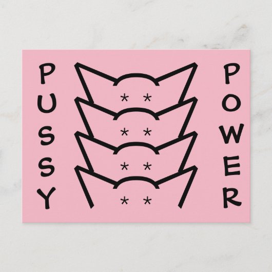 プッシーのパワー猫の耳ピンク抵抗女性グループ ポストカード (正面)