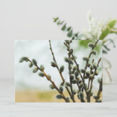 プッシー柳の枝を持つ宗教的なイースターカード シーズンカード (スタンド正面)