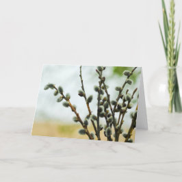 プッシー柳の枝を持つ宗教的なイースターカード シーズンカード