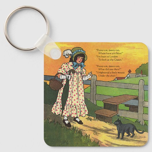 プッシー・キャットどこにいたの？マザーグースライム キーホルダー (正面)