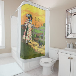 プッシー・キャットどこにいたの？マザーグースライム シャワーカーテン