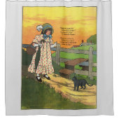 プッシー・キャットどこにいたの？マザーグースライム シャワーカーテン (正面)