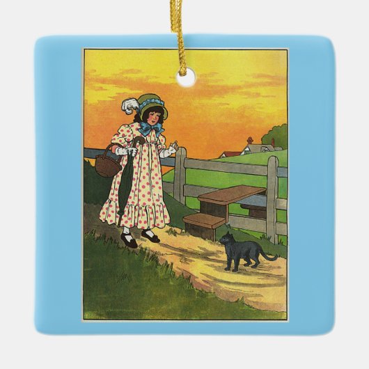 プッシー・キャットどこにいたの？マザーグースライム セラミックオーナメント (正面)